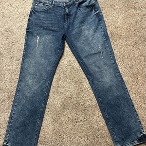 Karl Lagerfeld Men's Dark Blue Straight Jeans